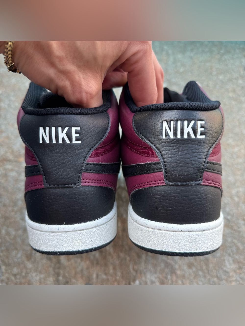 Nike Court Vision Mid Beetroot Shoes Men’s 7.5 Leather DN3577-600 Casual Active - Picture 7 of 9